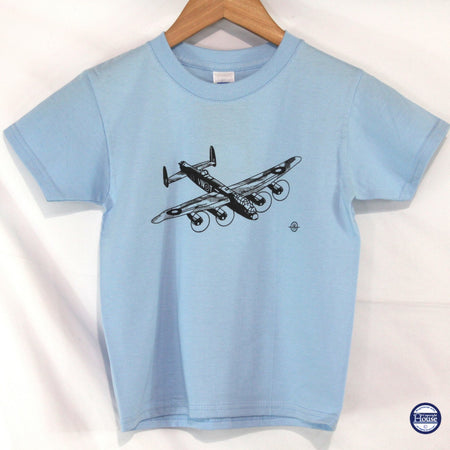 Kids Avro Lancaster Printed Military T-Shirt British Forces Childrens Blue