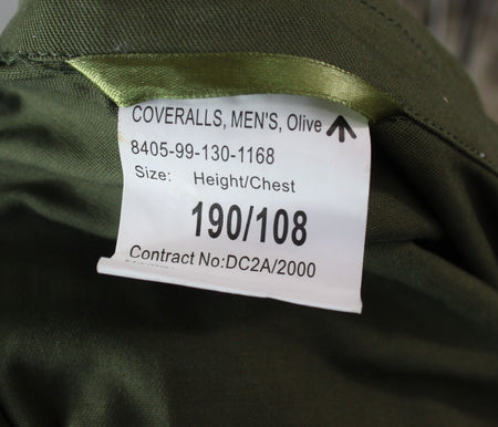 Genuine Surplus British Forces Coverall Overall Polycotton Olive Male