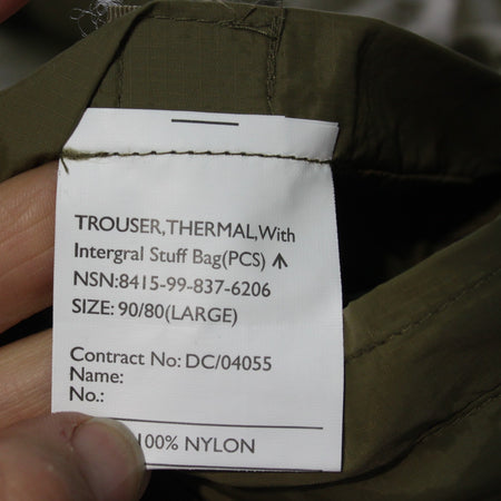 Genuine Surplus British Army Thermal Liner Softee Trousers Quilted PCS (3627)