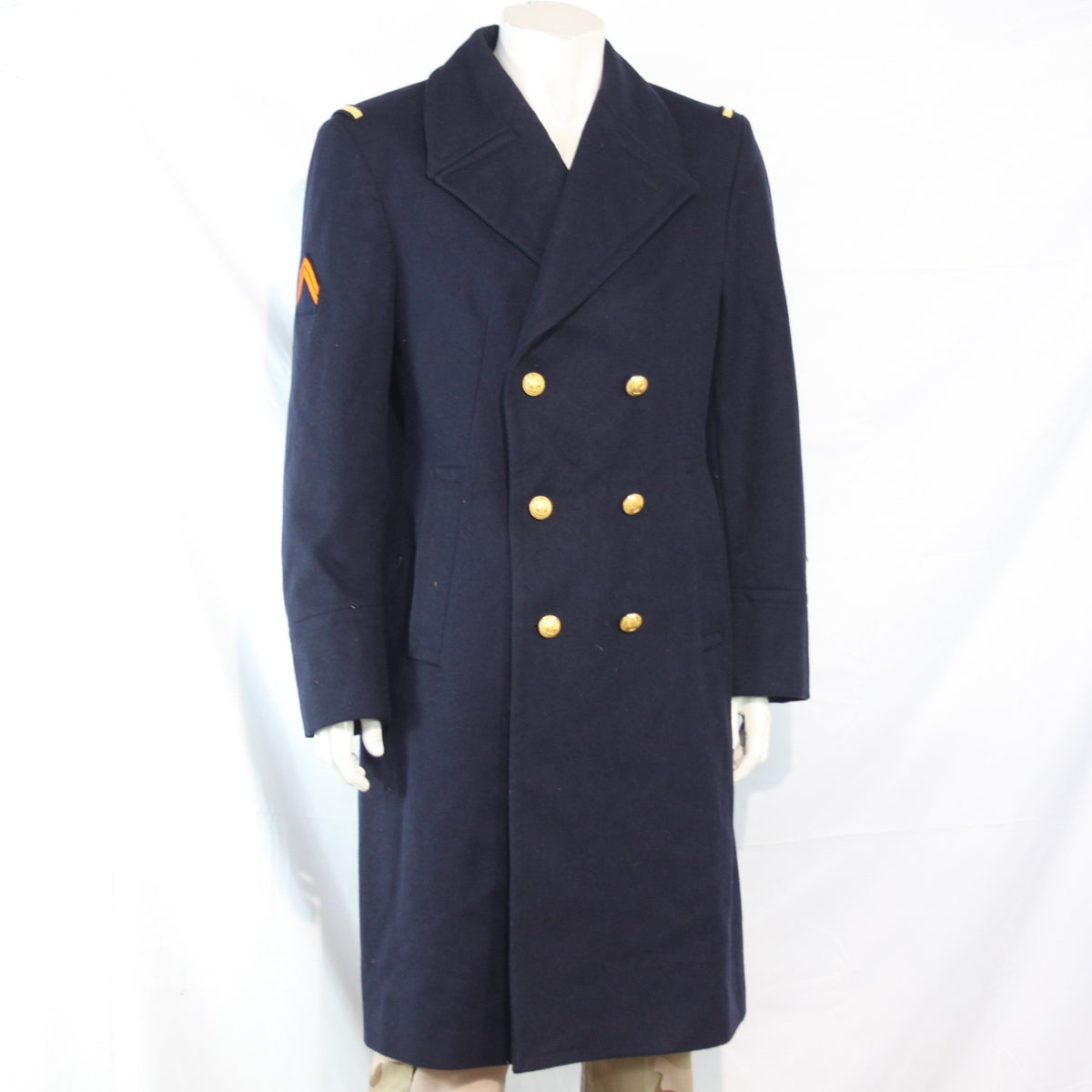 Mens French Airforce Overcoat Greatcoat Genuine Surplus 38-40" Chest (3513)