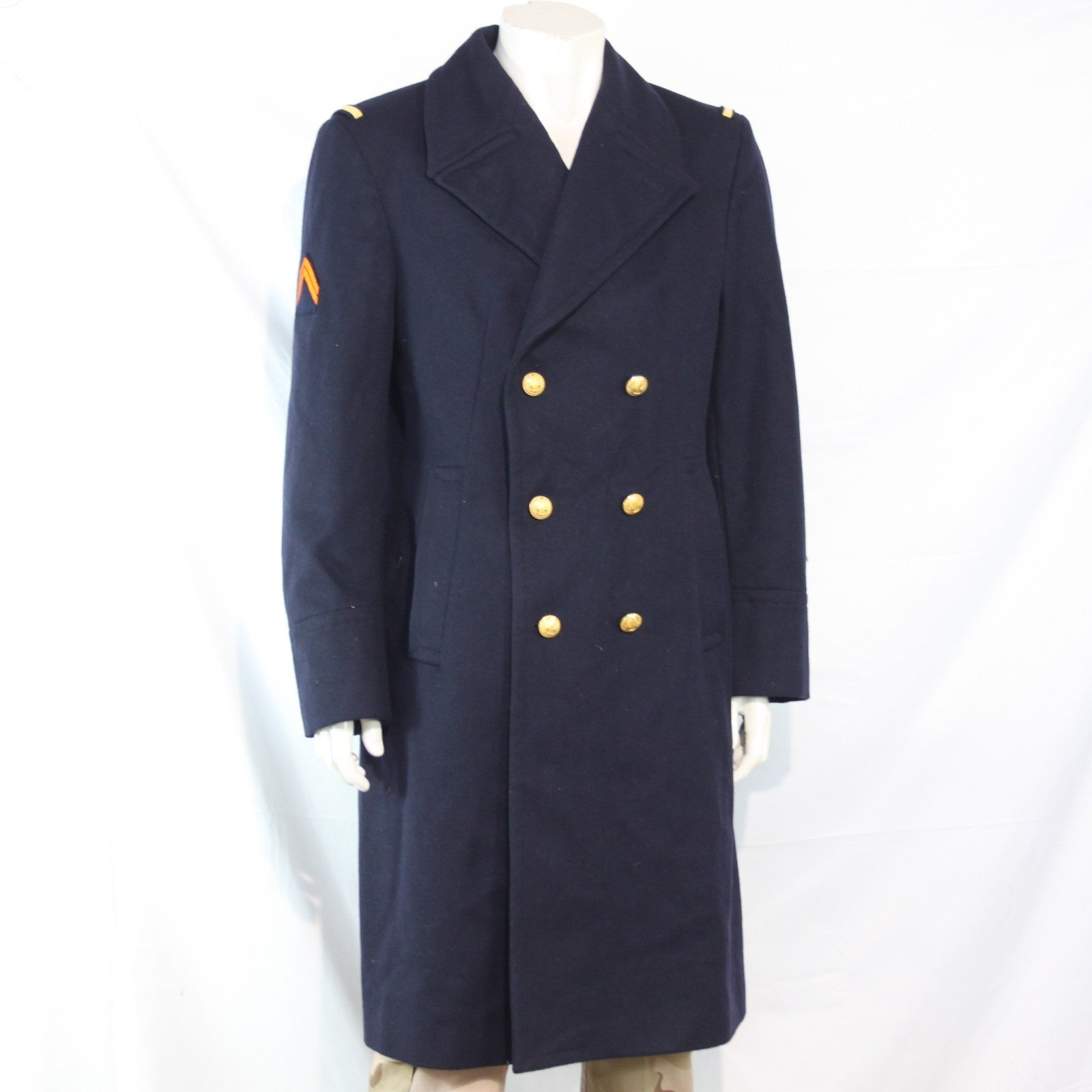 Mens French Airforce Overcoat Greatcoat Genuine Surplus 38-40" Chest (3513)