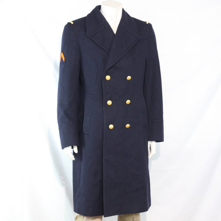 Mens French Airforce Overcoat Greatcoat Genuine Surplus 38-40" Chest (3513)