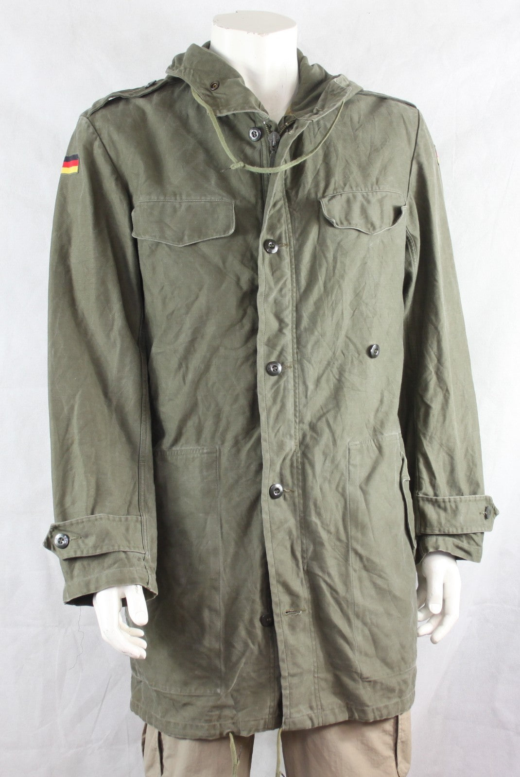 Genuine Surplus German Army Parka Olive Unlined Canvas Military (3741)