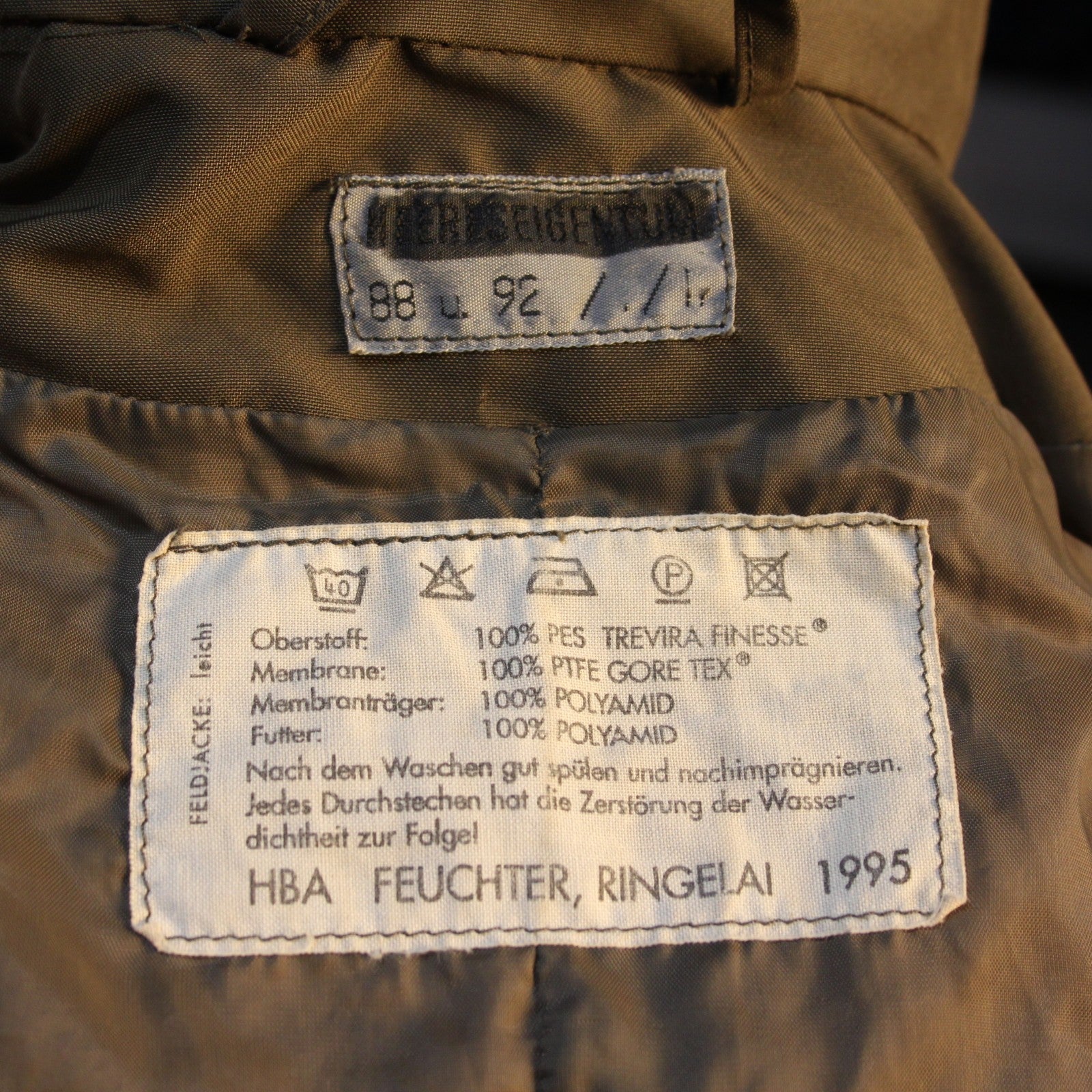 Gore-tex Austrian Army Jacket Parka Olive Repaired Grade2 40-42"  (4289)