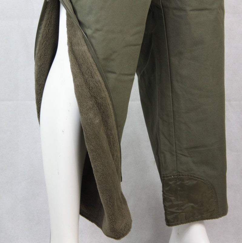 Genuine Surplus German Snow Trousers Water Resistant Faux Furry Lined Zip Side