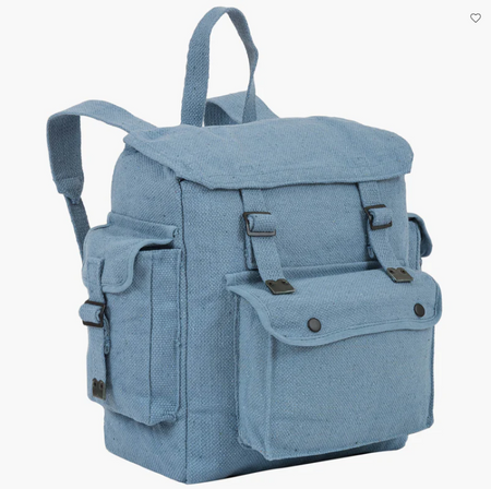 NEW Large Canvas Webbing Backpack Rucksack Pocketed Haversack  fishing satchel