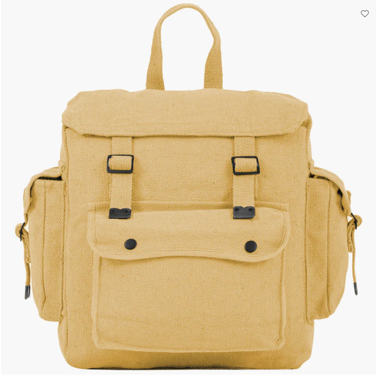 NEW Large Canvas Webbing Backpack Rucksack Pocketed Haversack  fishing satchel