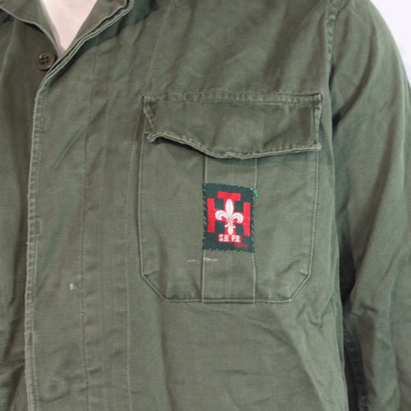 Genuine Surplus Boy Scouts of Belgium Olive Army Shirt 37" 1977 (4264B)