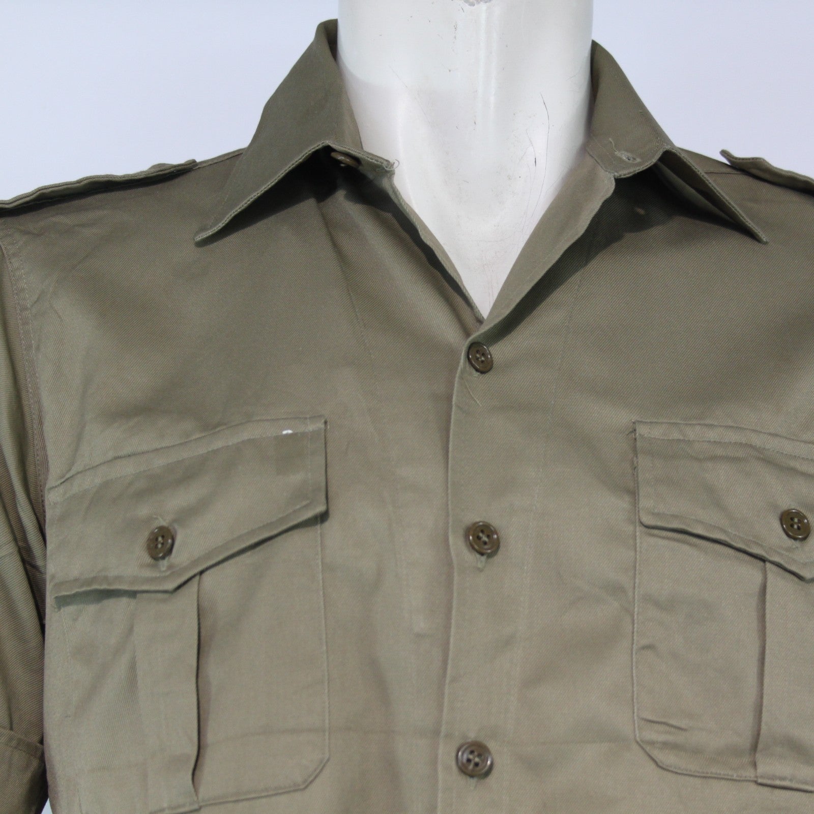 Genuine Surplus Italian Army Military Beige Sand Tan Shirt Short Sleeve 40(3417)