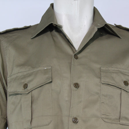 Genuine Surplus Italian Army Military Beige Sand Tan Shirt Short Sleeve 40(3417)