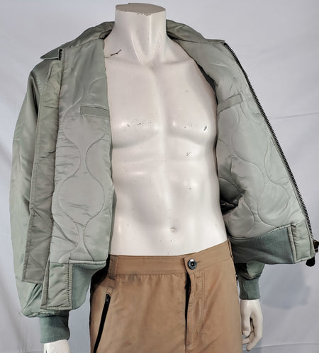 Highlander MA2 USAF Style Bomber Jacket Plain Collar Padded Silver Grey XXS-M
