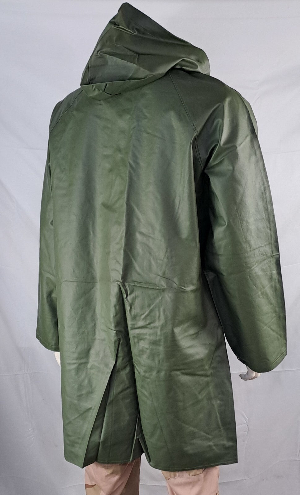 Genuine Surplus Civil Defence Olive PVC RUbberised Rain Coat Blautex XL+ (2798)