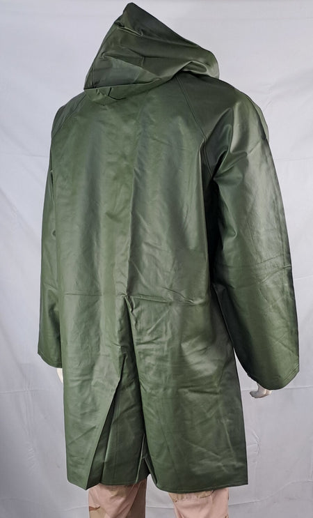 Genuine Surplus Civil Defence Olive PVC RUbberised Rain Coat Blautex XL+ (2798)