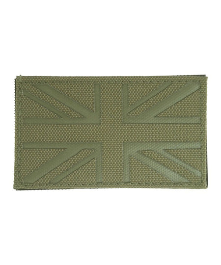 KT Laser Cut Union Jack Patch Military Subdued Tactical Hook & Loop Olive Green