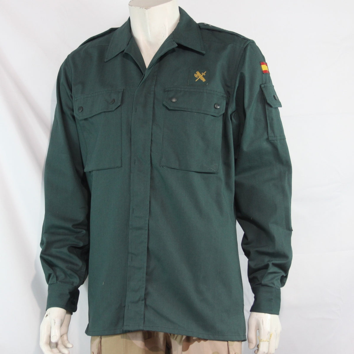 Genuine Surplus Spanish Army Bottle Green Field Shirt  42" (4279)
