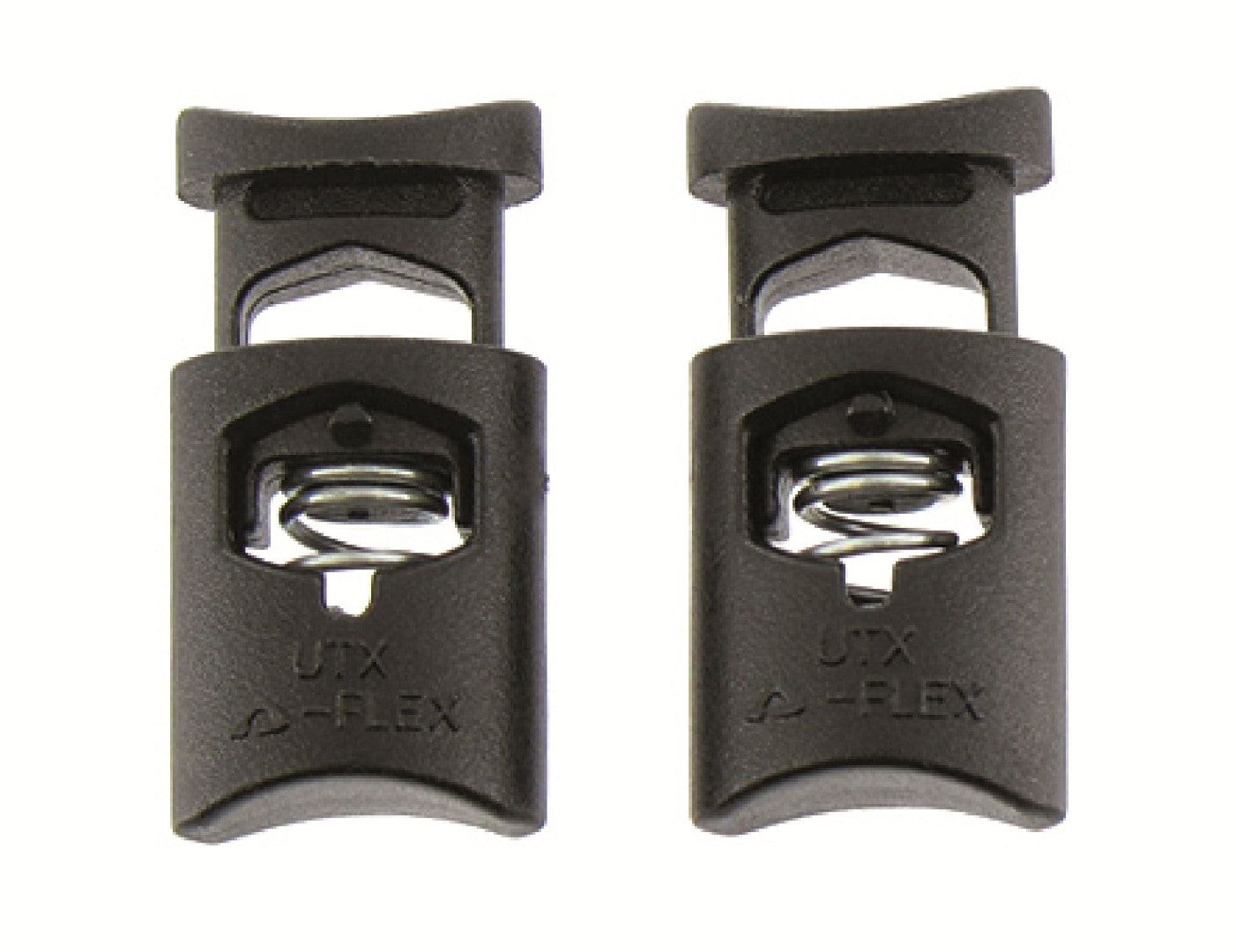 ED Highlander Eurocord Lock Euro Cord  Black Plastic Pair No Sew Rucksack Toggle