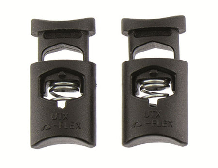 ED Highlander Eurocord Lock Euro Cord  Black Plastic Pair No Sew Rucksack Toggle
