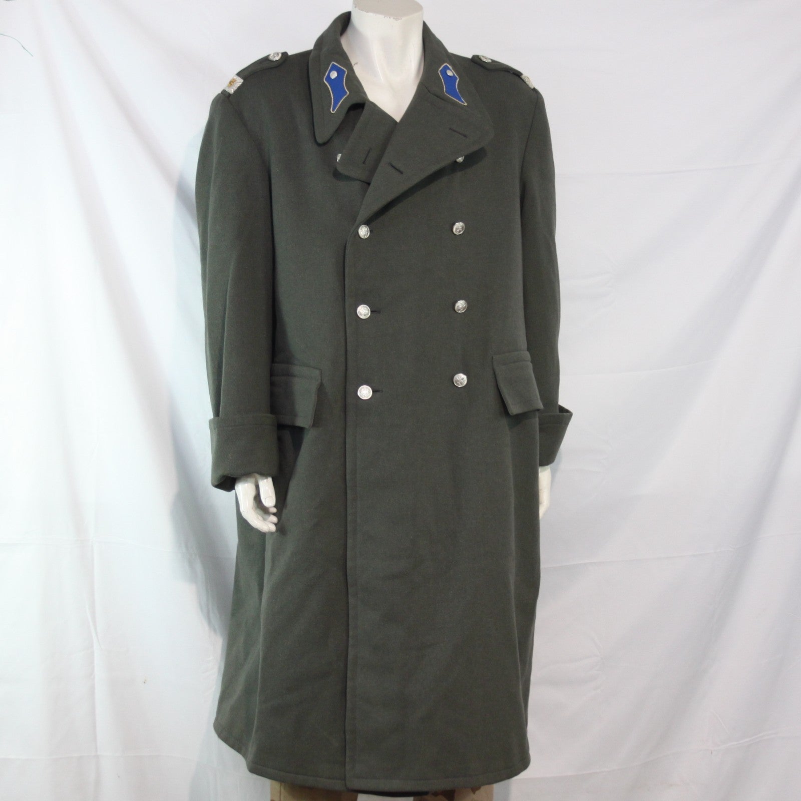 48-50" Austrian Army Officers Wool Greatcoat Genuine Surplus Overcoat Mens(3510)