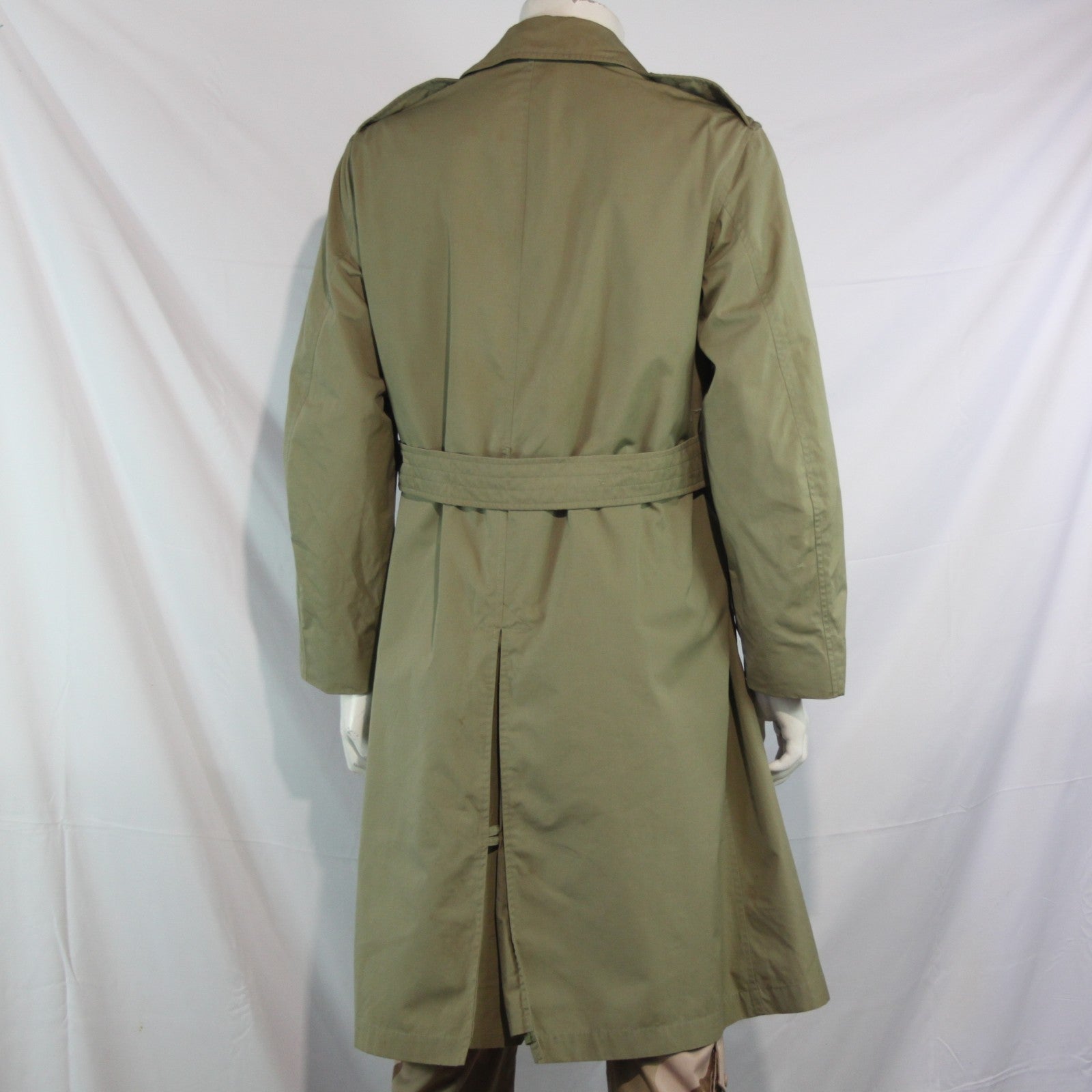1960's French Army Officers Rain Coat Trench Khaki Genuine Surplus 38-40"(4116)