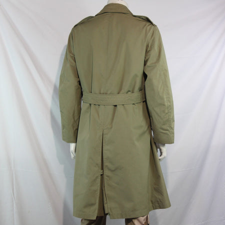 1960's French Army Officers Rain Coat Trench Khaki Genuine Surplus 38-40"(4116)