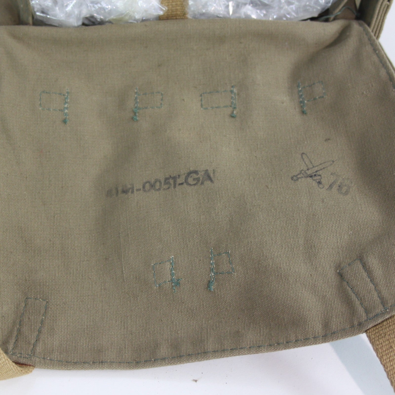 Genuine Surplus Vintage Czech Army Military Side Bag Canvas Khaki  (3435)