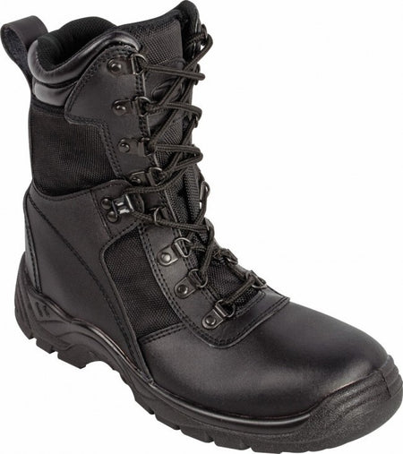 Highlander Recon Boots Black Leather & Fabric Cadet Forces Military FOT142