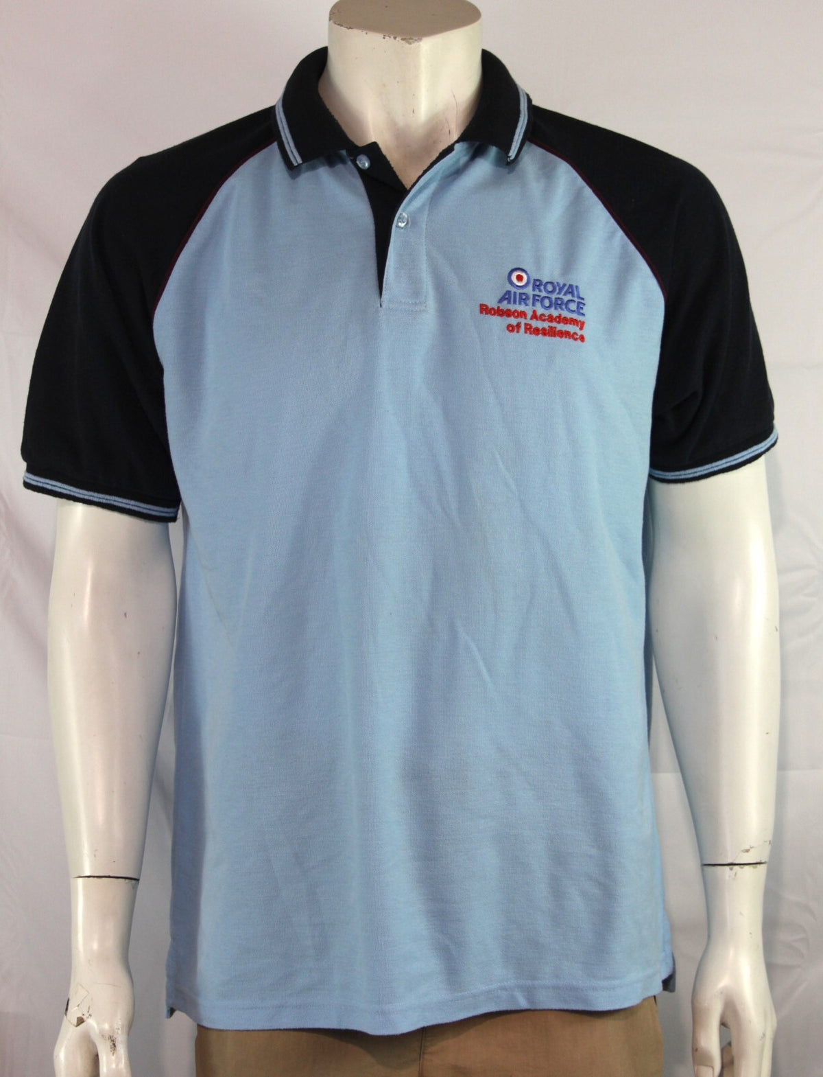 Genuine Surplus British Forces RAF Polo Top T-Shirt Robson Academy Large  (2233)