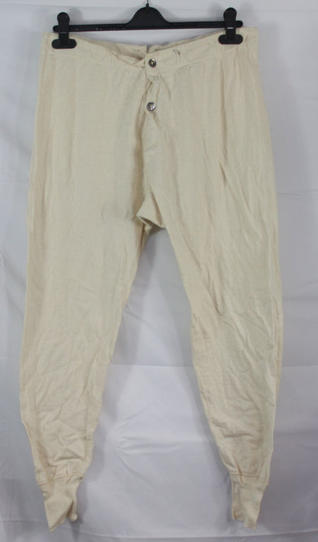 Genuine Surplus Swedish Army Vintage Long Johns Leggings Cream Tie Back 2758