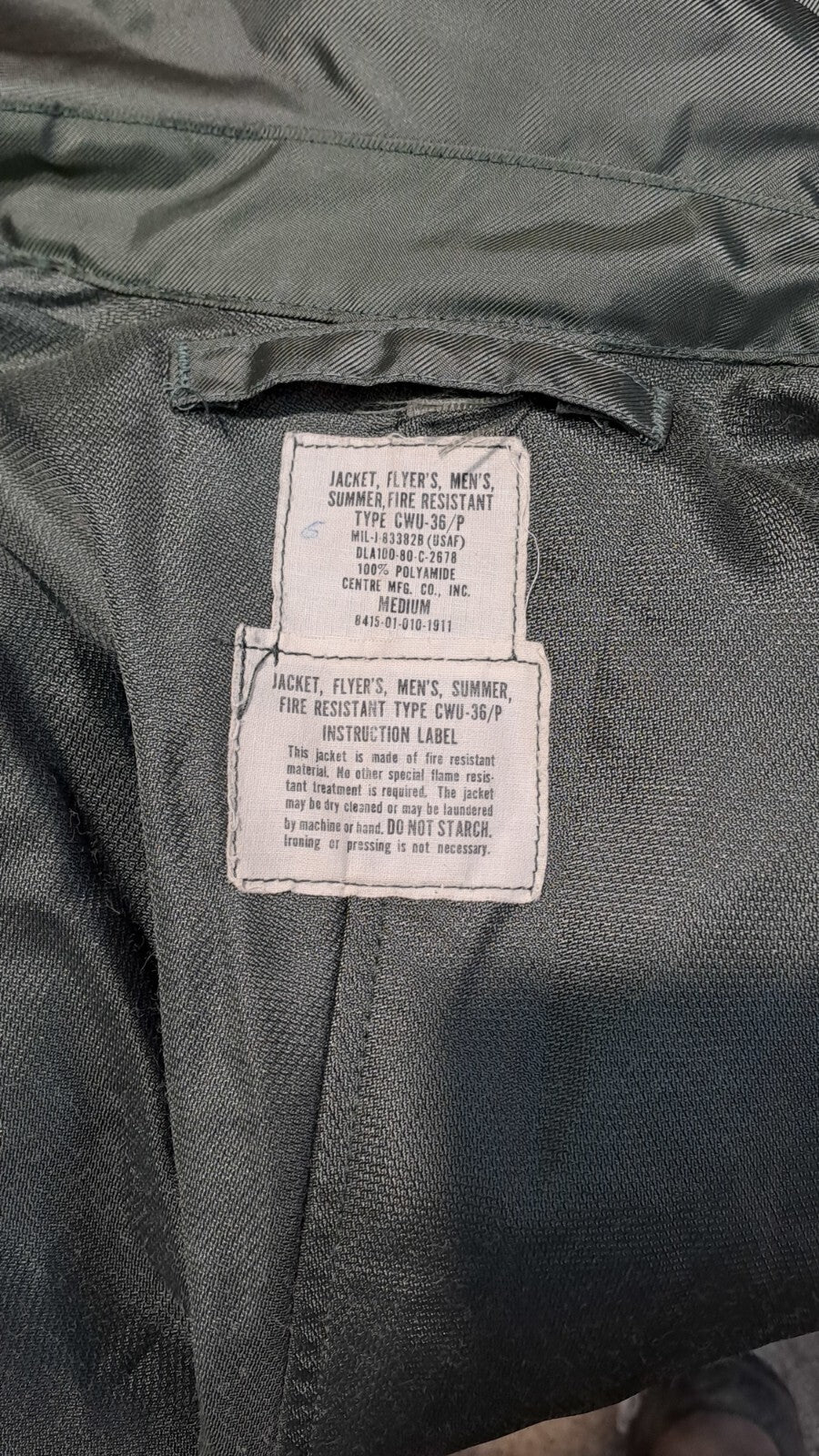 Genuine Surplus USAF Airforce Pilots Flight Jacket Flyers Summer Medium (3064)