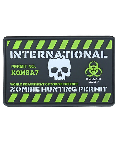 KT Zombie Permit  Response PVC Rubber Morale Patch tactical hook 3D Army Airsoft