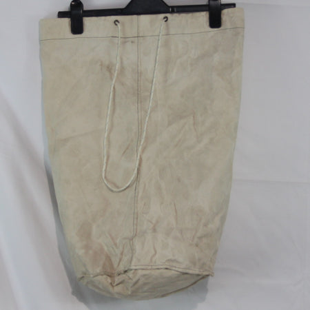 Vintage French Army Canvas Ballast Bag White Genuine Surplus Printed(4391)