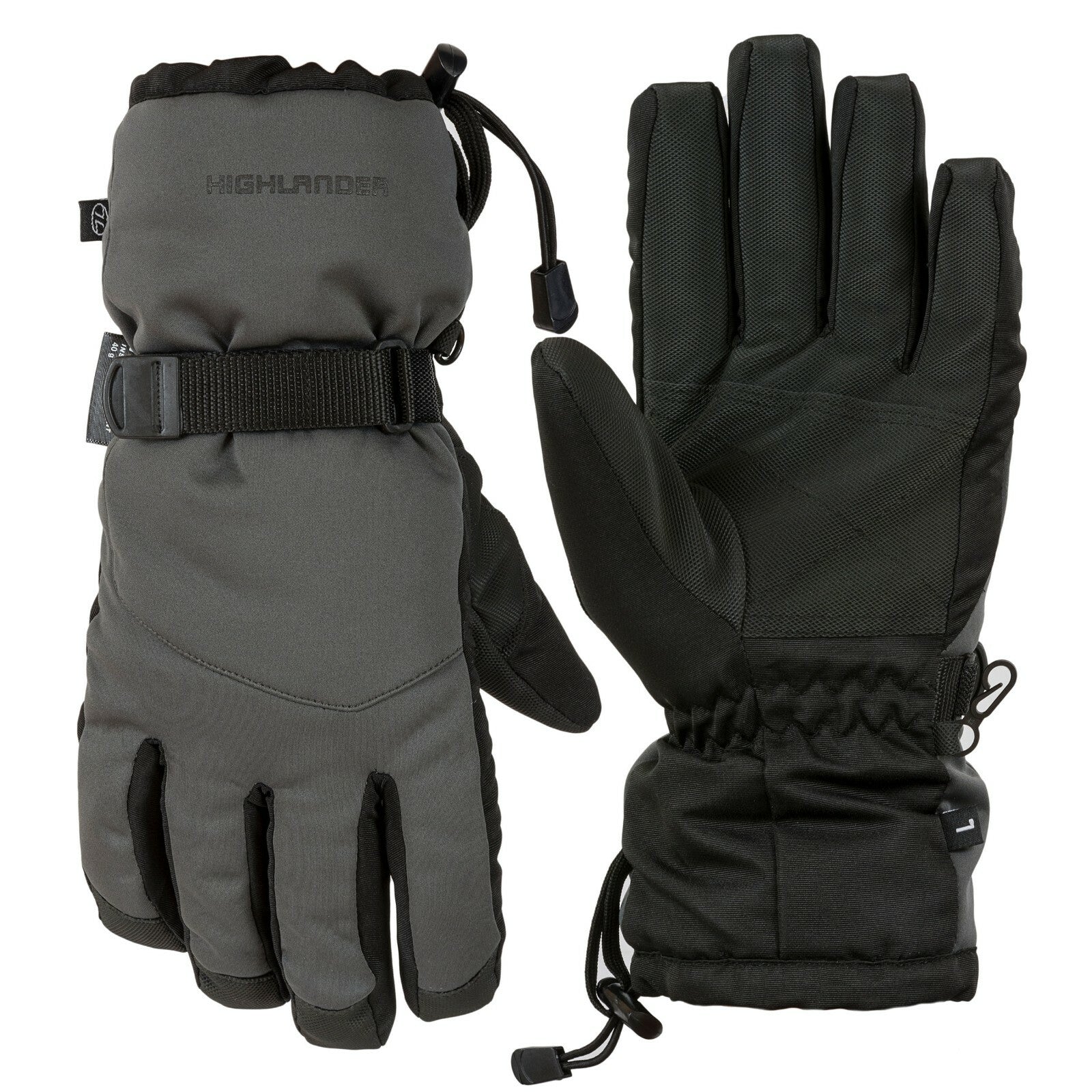 Highlander Mountain Gloves Winter Thermal Waterproof Windproof Black Mens GL093