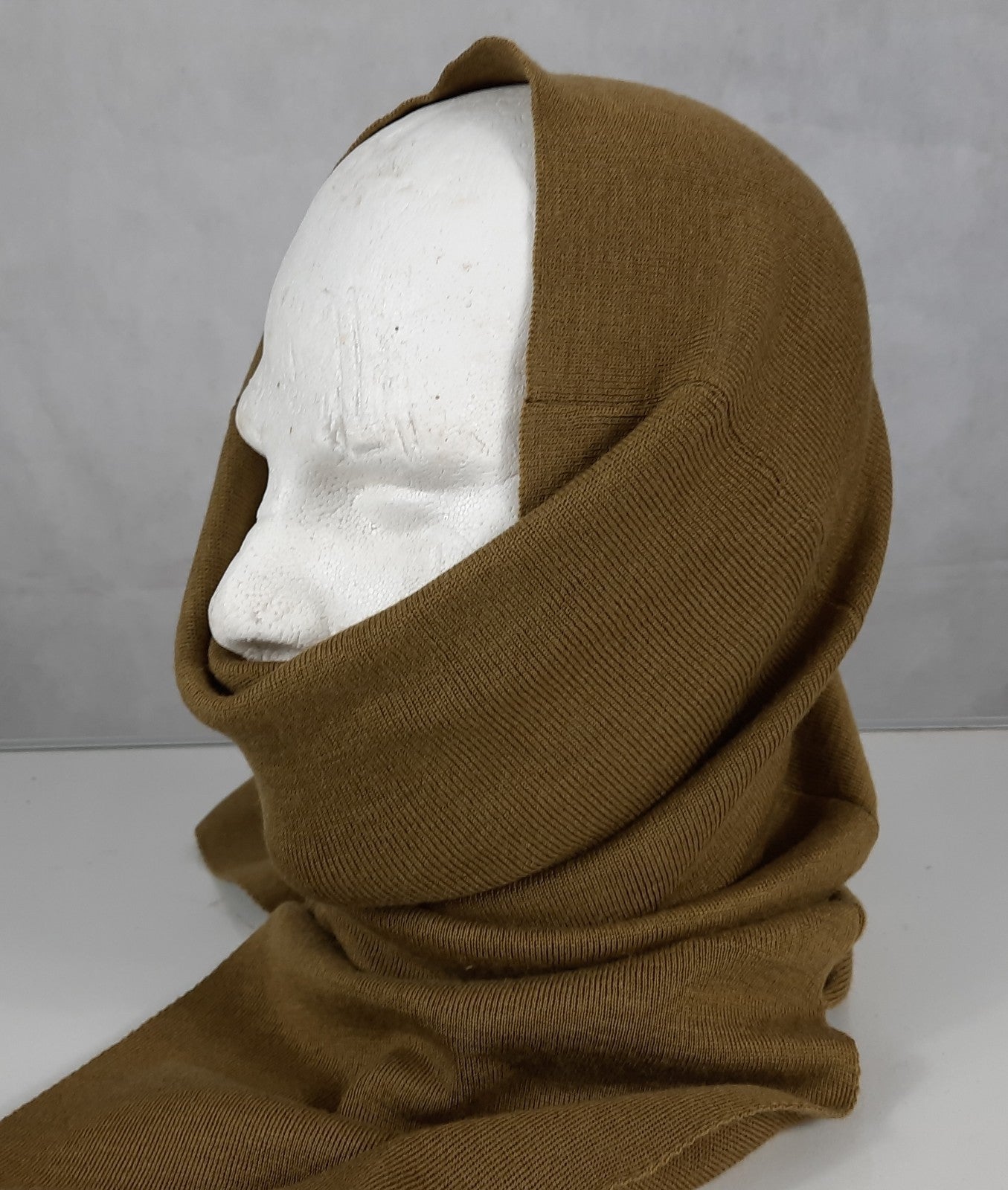 50% Wool Extra Long Snood Dutch Army Genuine Surplus Scarf Tails Mustard 3946