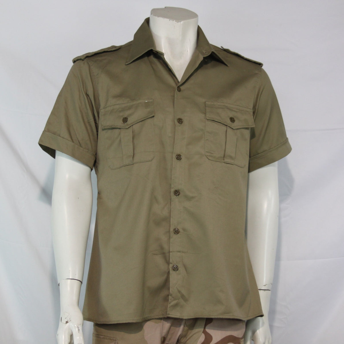 Genuine Surplus Italian Army Military Beige Sand Tan Shirt Short Sleeve 40(3417)