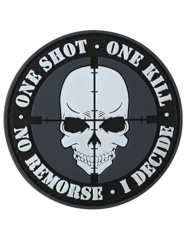 KT One Shot One Kill  PVC Rubber Morale Patch tactical hook 3D Army Airsoft