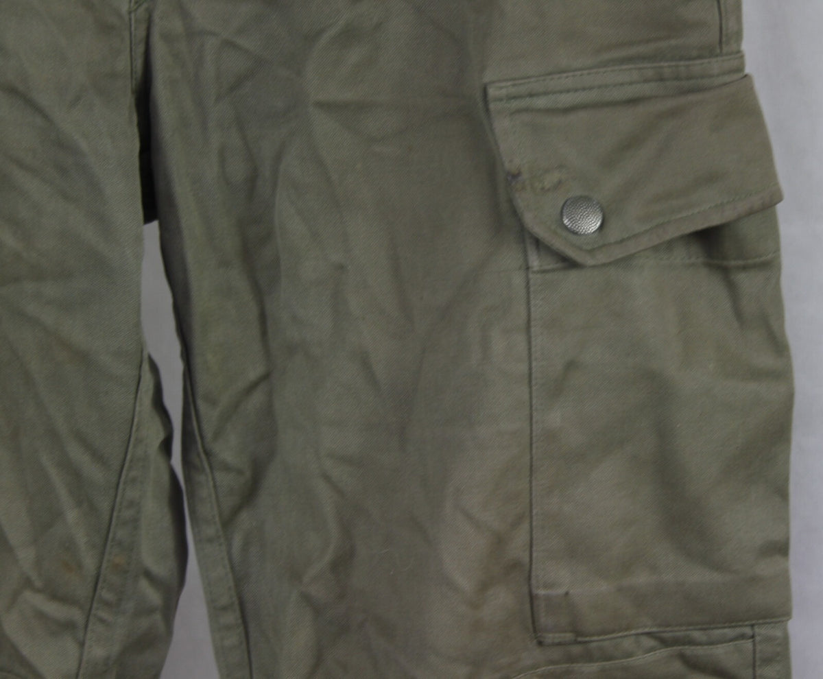 Genuine Surplus French Army 1980s Vintage F2 Olive Green Army Combat Trousers