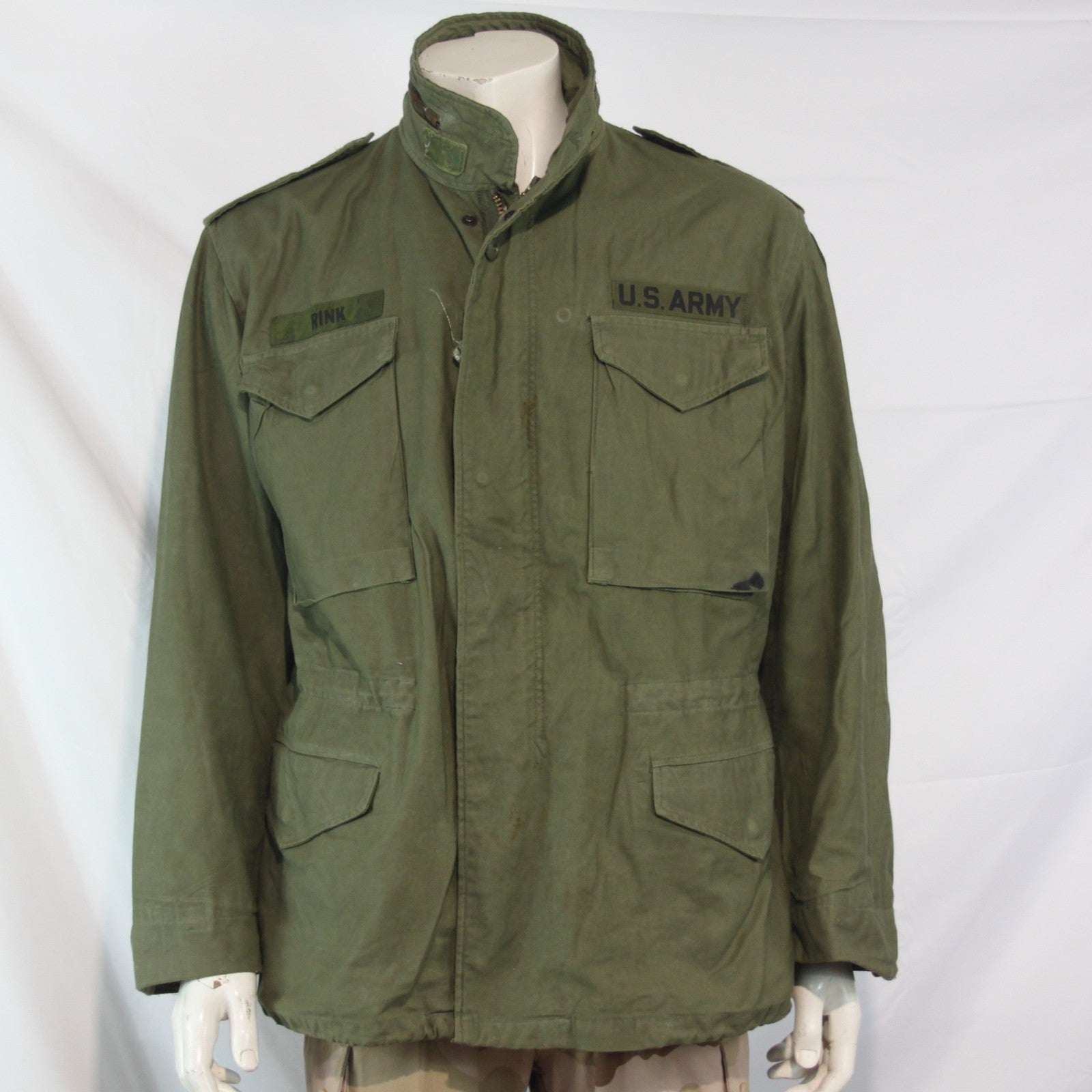 US M65 Genuine Surplus Army Jacket Olive Green Canvas Parka Medium 37-41" (3876)