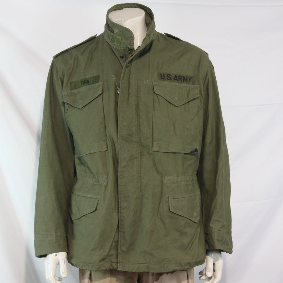 US M65 Genuine Surplus Army Jacket Olive Green Canvas Parka Medium 37-41" (3876)
