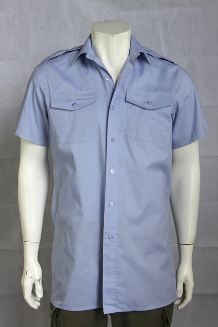 Genuine Surplus British RAF Short Sleeve Dress Shirt Military Pale Blue 