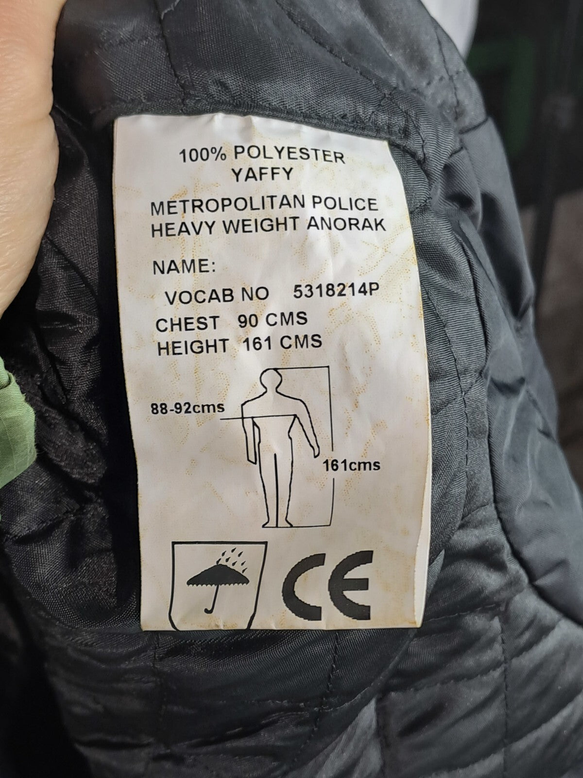 Genuine Surplus British Police Waterproof Breathable Quilted Jacket Winter