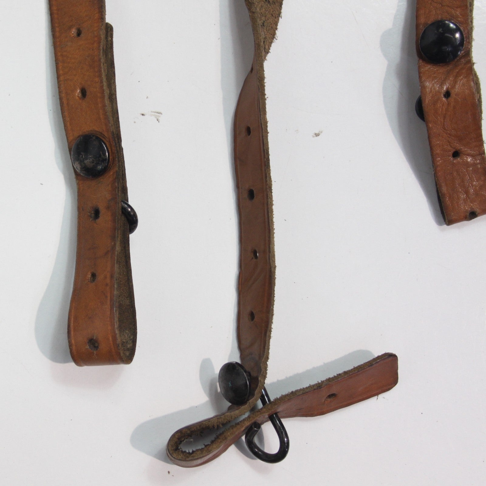 1951 Vintage French Military Leather Harness Tan Brown Army Dated  (4100)