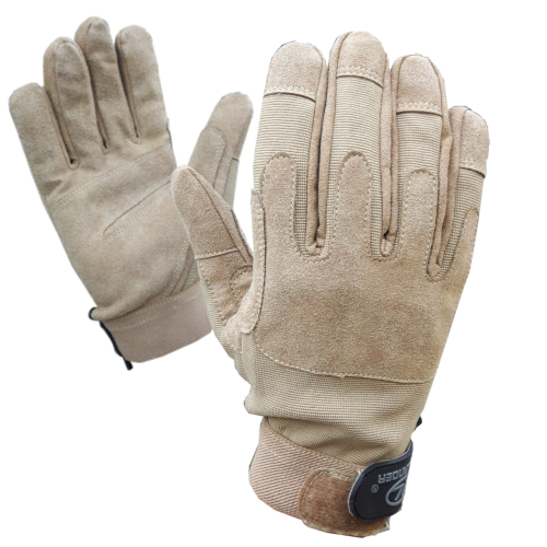 Highlander Mission Lite Military Leather Suede Gloves Sand Beige Lightweight 