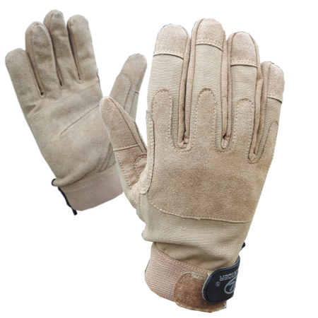 Highlander Mission Lite Military Leather Suede Gloves Sand Beige Lightweight 