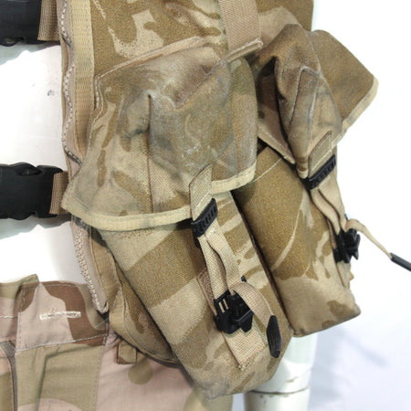 Genuine Surplus British Army Desert Assault Vest Action Vest Pouches Camo 3332