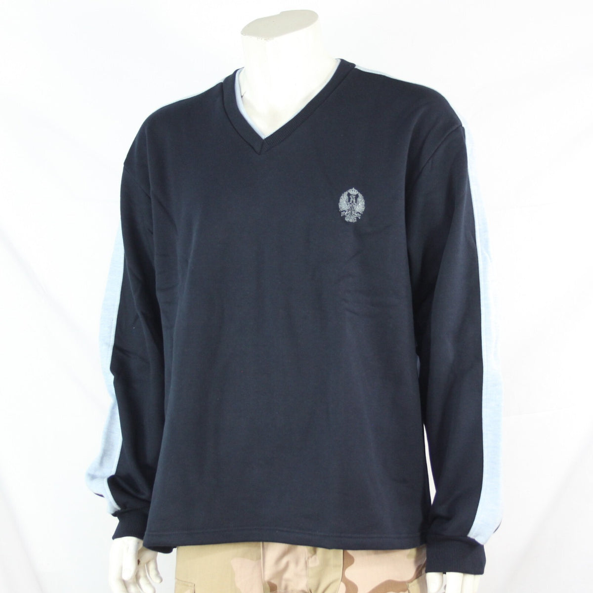 NEW Genuine Surplus Spanish Military Army V- Neck Sweatshirt Navy BLue (3253)