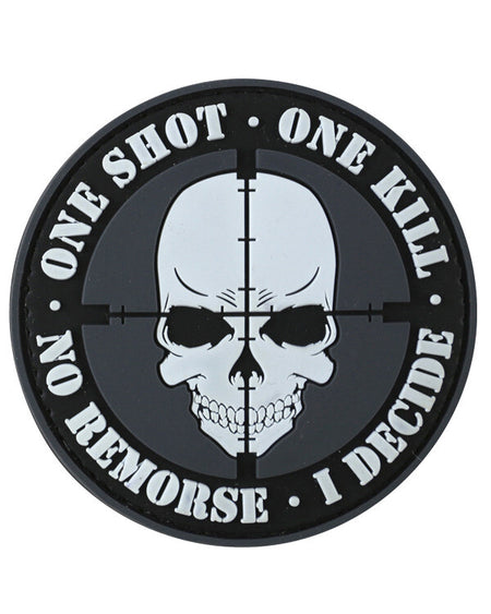 KT One Shot One Kill  PVC Rubber Morale Patch tactical hook 3D Army Airsoft