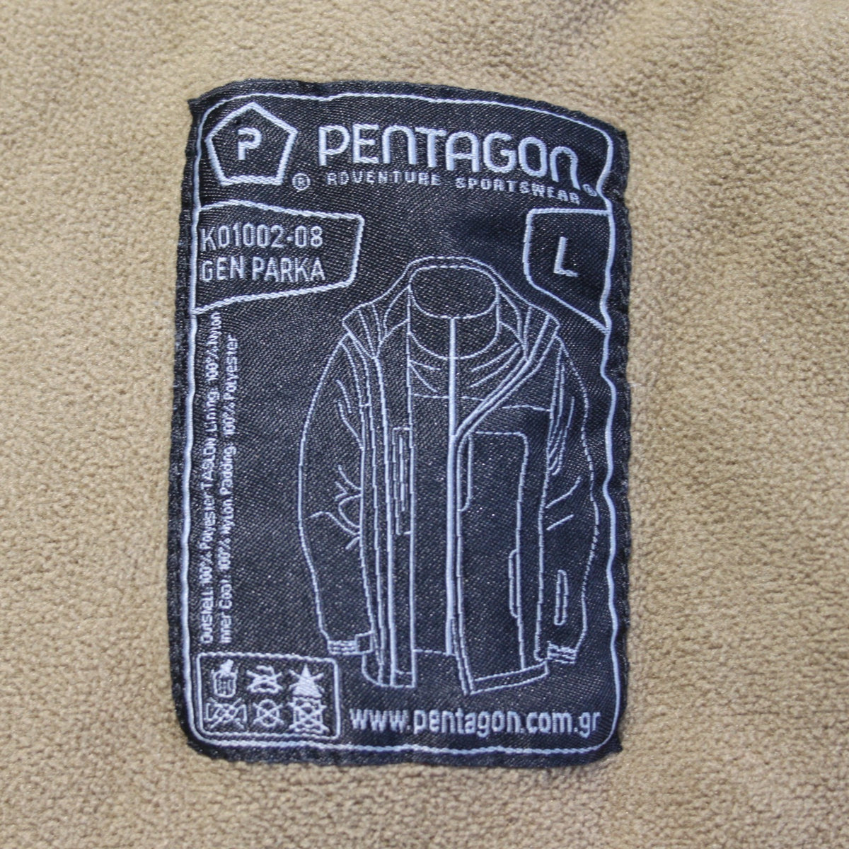 Pentagon Military Style Fleece Lined Lightweight Jacket Tan Mottled Large (3559)