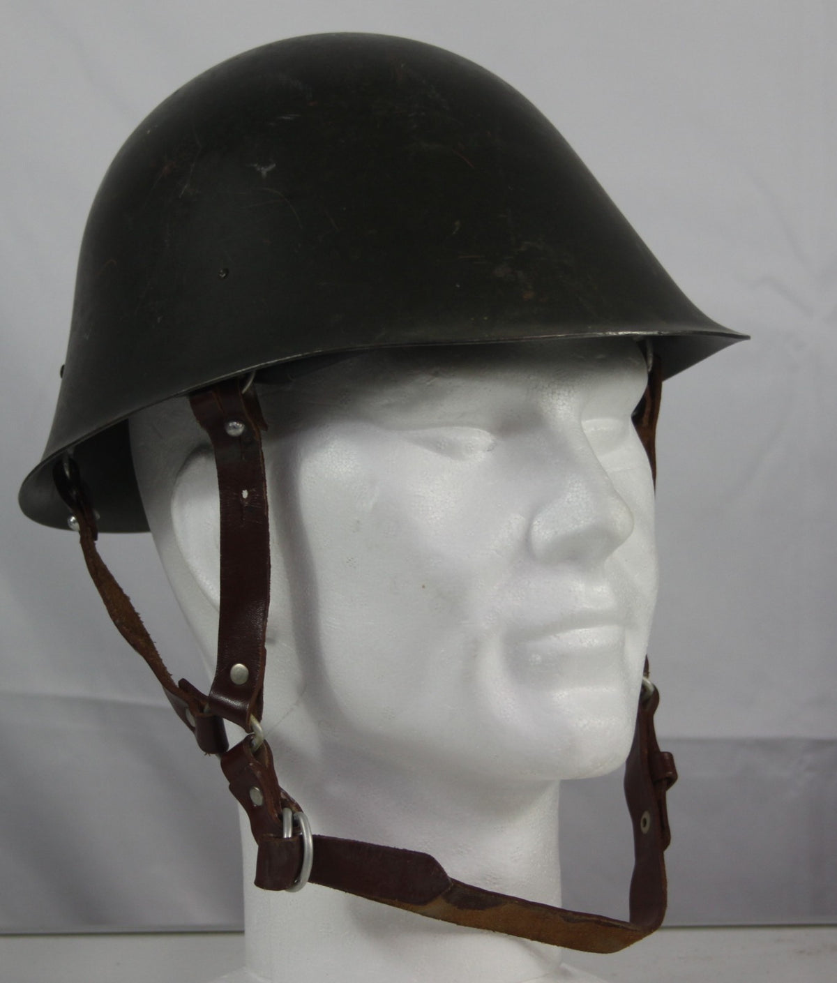 Vintage Romanian Army Steel Helmet With Straps Genuine Surplus  (3943)