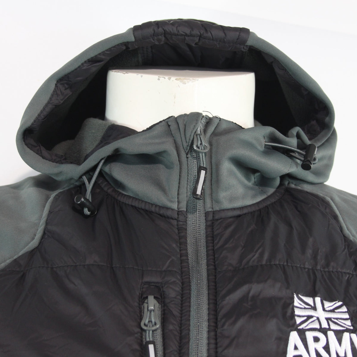 Genuine Surplus British Army Padded Lightweight Jacket Black Grey Printed (4284)
