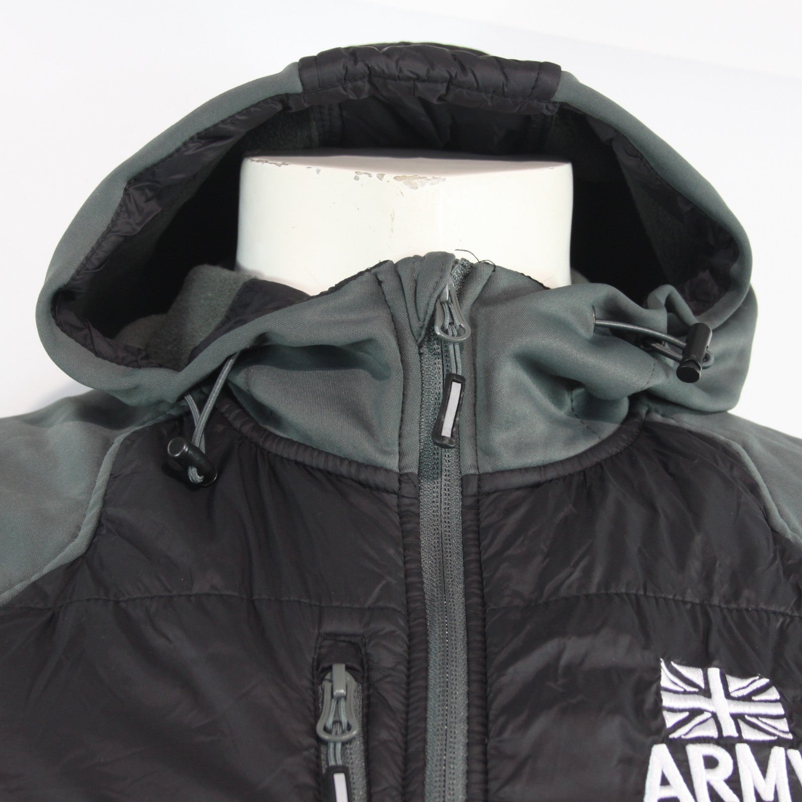 Genuine Surplus British Army Padded Lightweight Jacket Black Grey Printed (4284)